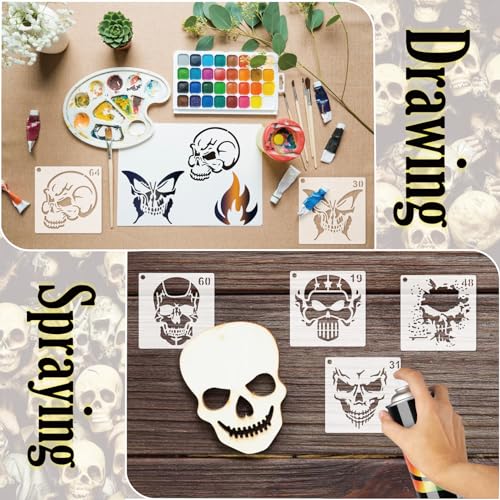 Small Stencils for Painting on Wood Burning Reusable (65 Count)