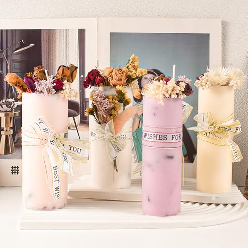 2 Pack 6 Inch Cylinder Candle Mold Pillar Candle Molds Taper