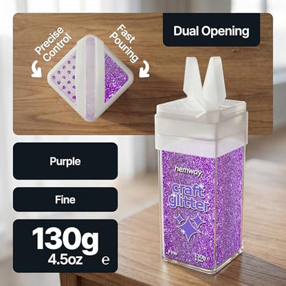 Craft Glitter Shaker Purple 110g Fine (3.8 Ounce)