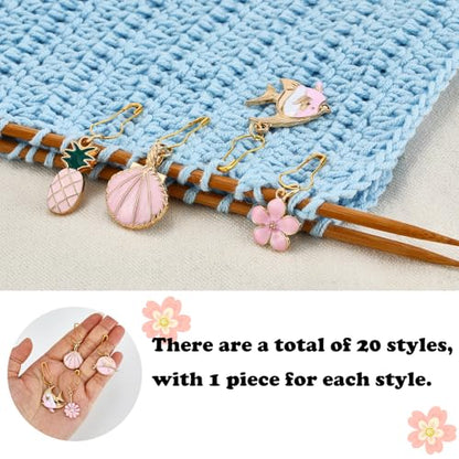 20Pcs Cute Mixed Pink Stitch Markers (20 Count)