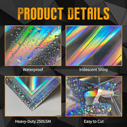 24 Sheets Holographic Cardstock 8.5 x 11 Inch (24 Count)