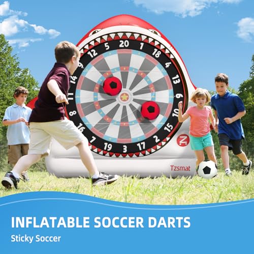 Inflatable Game Outdoor Giant Dartboard for Soccer Large Carnival Outdoor Games Giant Outdoor Game Activities Giant Yard Soccer Darts Games Red (4 Count)