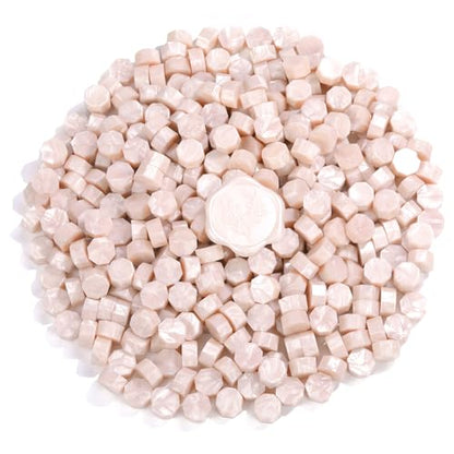 360Pcs Champagne Sealing Wax Beads with 2 Spoons and 4 Tea Candles for Wax Seal Stamps (360 Count)
