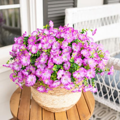 Artificial Flowers Fake Plants for Outdoors Decoration (12 Count)