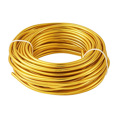 32.8 Feet 5mm Gold Aluminum Wire Bendable Metal Craft Wire for Beading Sculpting Jewelry Making (32.8 Foot)