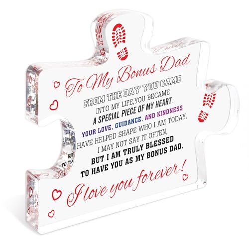 To My Bonus Dad Puzzle Piece Keepsake