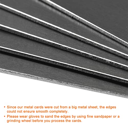 Blank Metal Card 80x40x1mm Anodized Aluminum Plate for DIY Laser Printing Engraving Black 5 Pcs (5 Count)