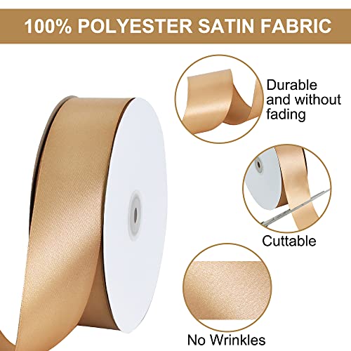 100 Yard Dark Gold Satin Ribbon 1 (300 Foot)