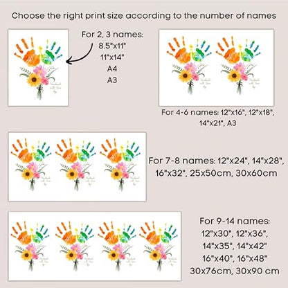 Flowers Bouquet Mother’s Day Handprint Art DIY Kit