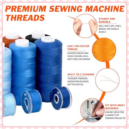 140 Pcs Sewing Thread Kit (125 Count)