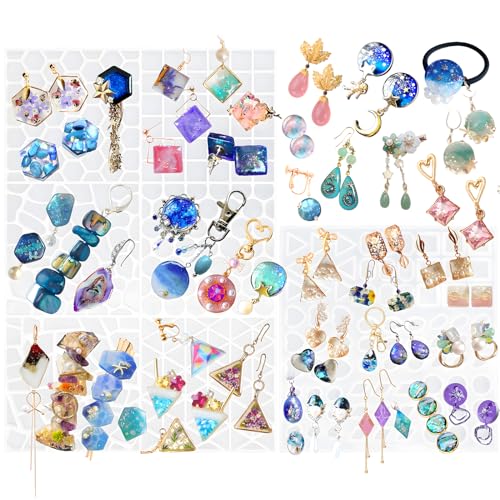 Cabochon Resin Mold Pack of 2 Mosaic Tile Epoxy Casting Jewelry Making (2 Count)