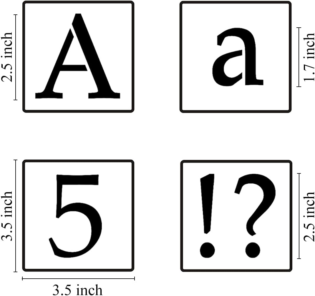 2.5 Inch Alphabet Letter Stencils for Painting - 70 Pack Letter and Number Stencil Templates with Signs for Painting on Wood, Reusable Letters and Numbers Stencils for Chalkboard Wood Signs & Wall Art