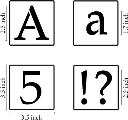 2.5 Inch Alphabet Letter Stencils for Painting - 70 Pack Letter and Number Stencil Templates with Signs for Painting on Wood, Reusable Letters and Numbers Stencils for Chalkboard Wood Signs & Wall Art
