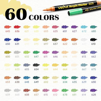 60 Colors Acrylic Paint Markers Brush Tip Paint Pens (30 Count)