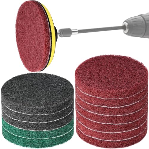5 Inch 15 PCS Scouring Pads Drill Brush Power Scrubber Cleaning Kit (15 Count)