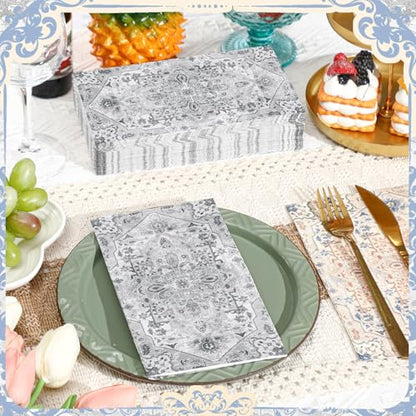 100 Pcs Boho Napkins Paper Guest Towels (100 Count)