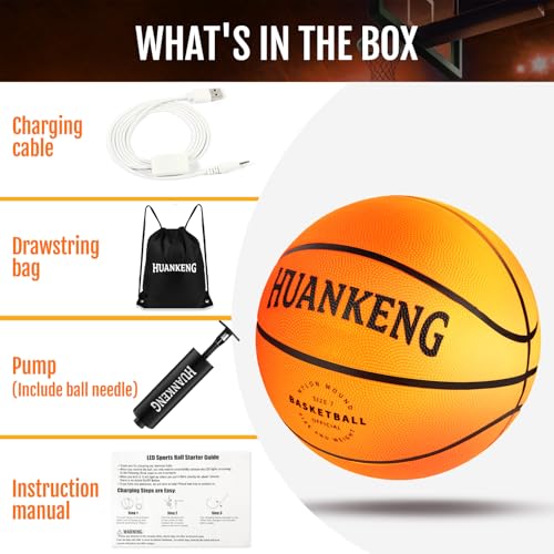 Rechargeable Glow in The Dark Basketball for Kids and Adults