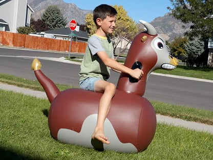 Hop N Go Inflatable Bull Riding Bouncy Hopping Toys for Kids Ages 5+ (2 Count)