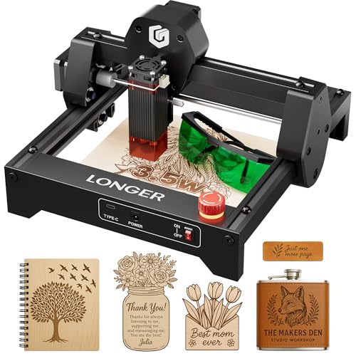 RAY5 Laser Engraver 3500mW High Precision 0.04 * 0.04mm Mini Laser Cutter and Engraving Machine 130x140mm Working Area for Wood Metal Acrylic Glass