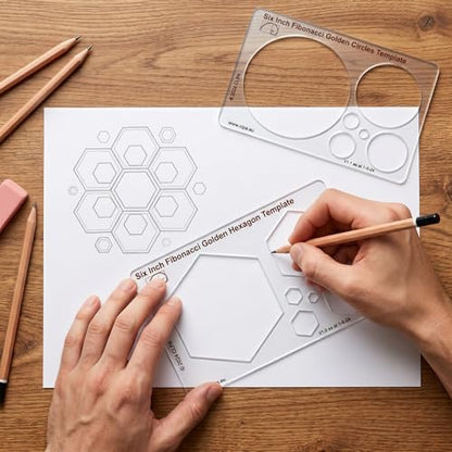 Fibonacci 6" Hexagon Drawing Template