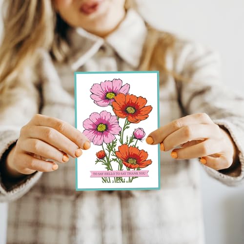 Realistic Cosmos Stamps and Dies and Layering Coloring Stencil Set