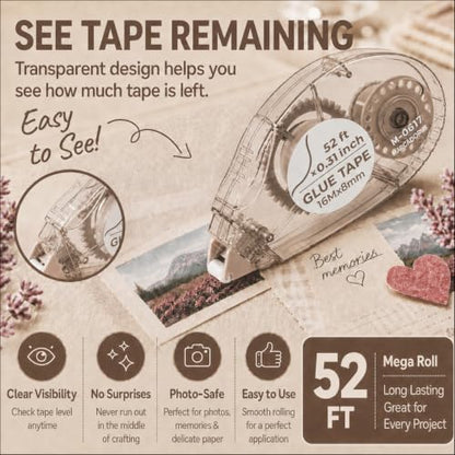 Double Sided Tape Roller (8 Count)