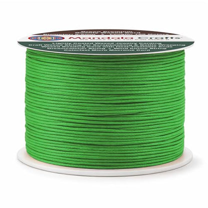 0.5mm Green Cotton Waxed Cord for Jewelry Making (327 Foot)