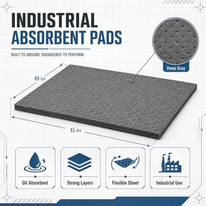 100 Pcs Oil Absorbent Pad for Spill (100 Count)