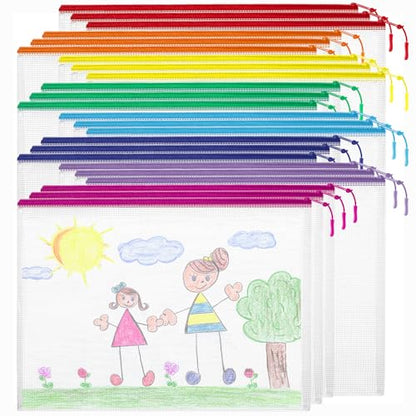 24pcs Mesh Zipper Pouch Bags Puzzle Storage Bags