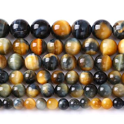 32Pcs 12mm Tiger Eye Beads for Jewelry Making Natural Stone Semi Precious Round Loose Spacer Beads DIY Bracelets Necklace (16 Count)