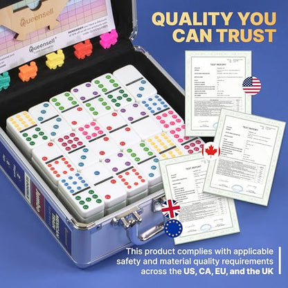 Mexican Train Dominoes Set with Jumbo Tiles