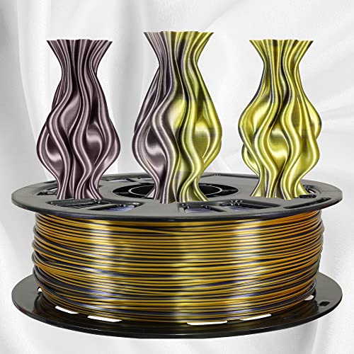 Bicolor Double Colors Silk Metallic Gold Black PLA Coextrusion Filament (1099.08 Foot)