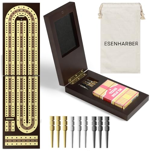 Foldable Wooden Cribbage Board Set