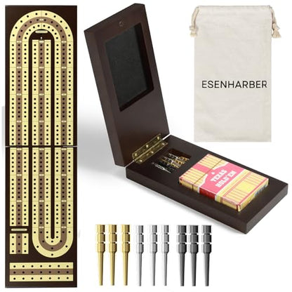 Foldable Wooden Cribbage Board Set