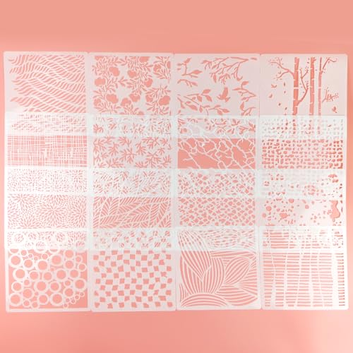 16 Pcs Layering Stencils for Painting (16 Count)