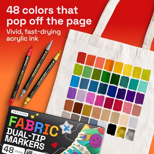 48 Dual Tip Fabric Markers Decorating Kit (48 Count)