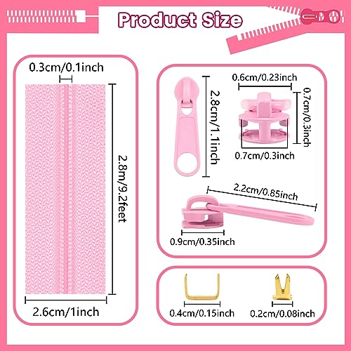 Zipper Tape 3 mm Nylon Endless Zipper Set with Slider (25 Count)