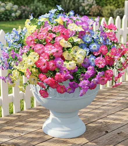 Artificial Flowers Fake Plants for Outdoors Decoration (12 Count)