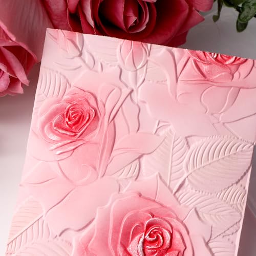 3D Plastic Embossing Folders Rose for DIY Scrapbooking Photo Album Card Paper Craft Decoration for Card Making
