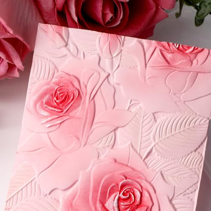 3D Plastic Embossing Folders Rose for DIY Scrapbooking Photo Album Card Paper Craft Decoration for Card Making