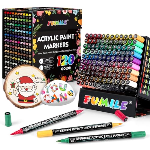 120Color Acrylic Paint Markers Set (120 Count)