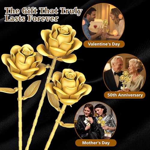 Gold Roses Flower Building Set