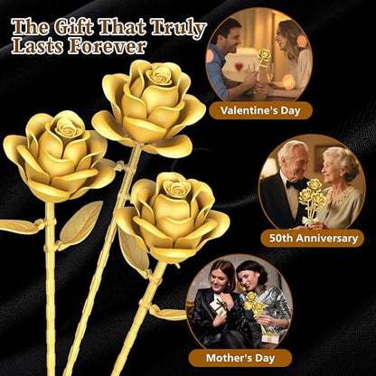 Gold Roses Flower Building Set