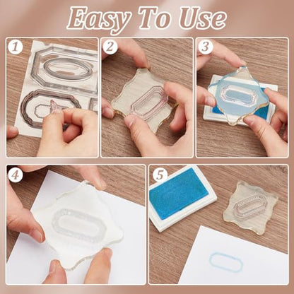 Label Clear Stamp Frame Stamps for Card Making Tag Silicone Stamps for Crafting Vintage Transparent Seals Rubber Stamp for DIY Scrapbooking Photo Albums Holiday Birthday Cards