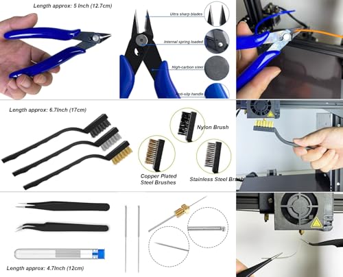 124Pcs 3D Printing Accessory Tools with Tool Bag for Remove (124 Count)