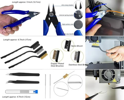 124Pcs 3D Printing Accessory Tools with Tool Bag for Remove (124 Count)