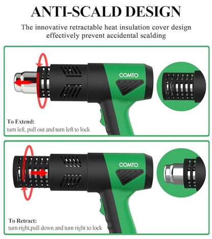 Heat Gun 1800W Variable Temperature Hot Air Gun with LCD Display