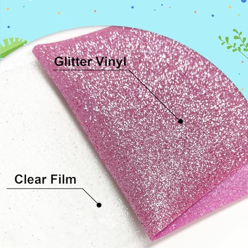 Rouge Powder Glitter HTV Heat Transfer Vinyl 12" x6FT Glitter Vinyl for T Shirts Easy to Cut and Weed Compatible with All Cutter Machines HTV Vinyl Iron on for Cricut