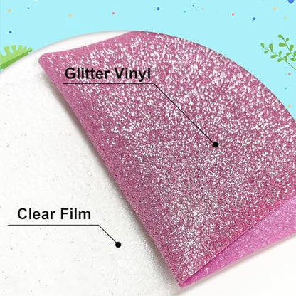 Rouge Powder Glitter HTV Heat Transfer Vinyl 12" x6FT Glitter Vinyl for T Shirts Easy to Cut and Weed Compatible with All Cutter Machines HTV Vinyl Iron on for Cricut