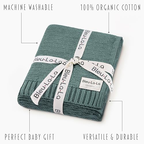 100% Organic Cotton Heritage Knit Textured Baby Quilt Blanket